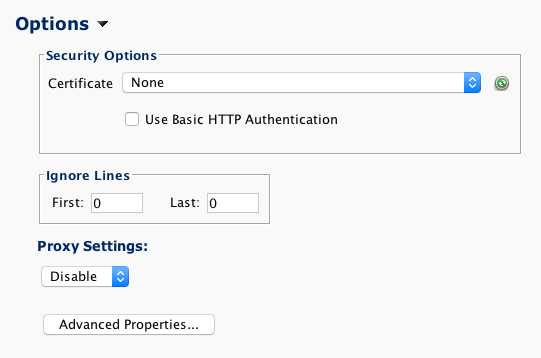 HTTP Connection Parameters