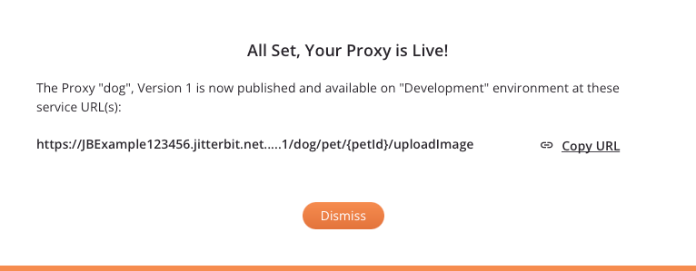 todo configurado, su API es API de proxy en vivo