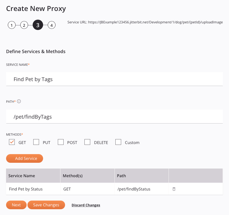 create new proxy step 3 services manual