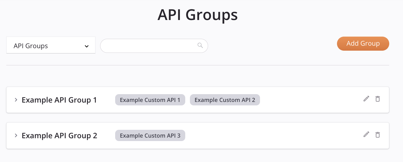 grupos de API