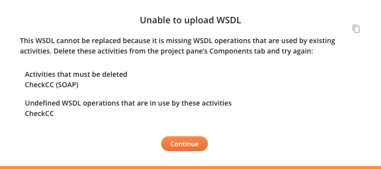 Unable to Upload WSDL