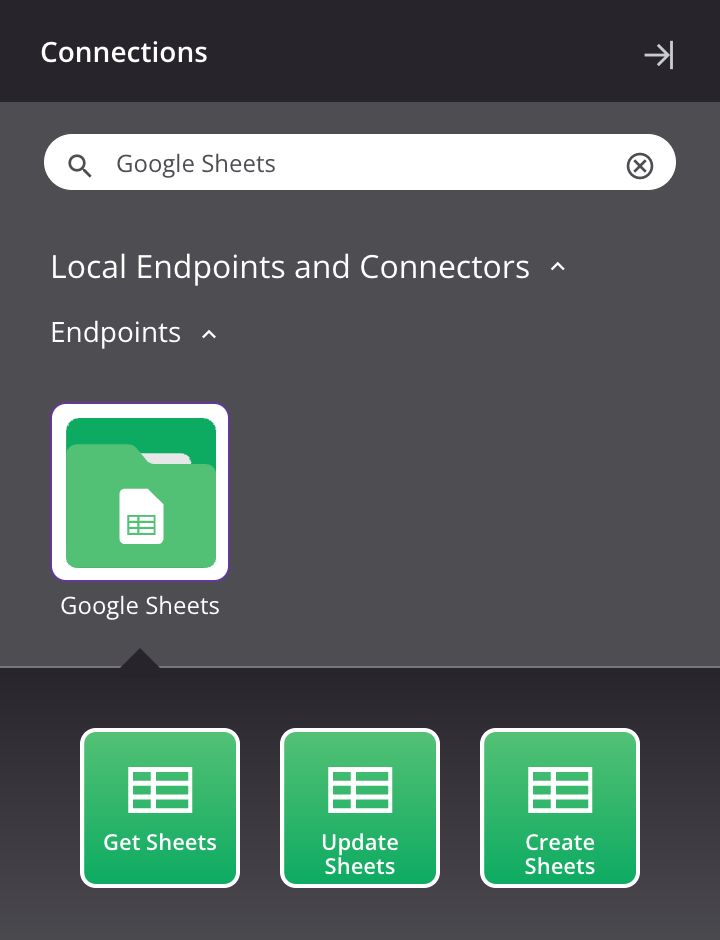 Google Sheets activity types