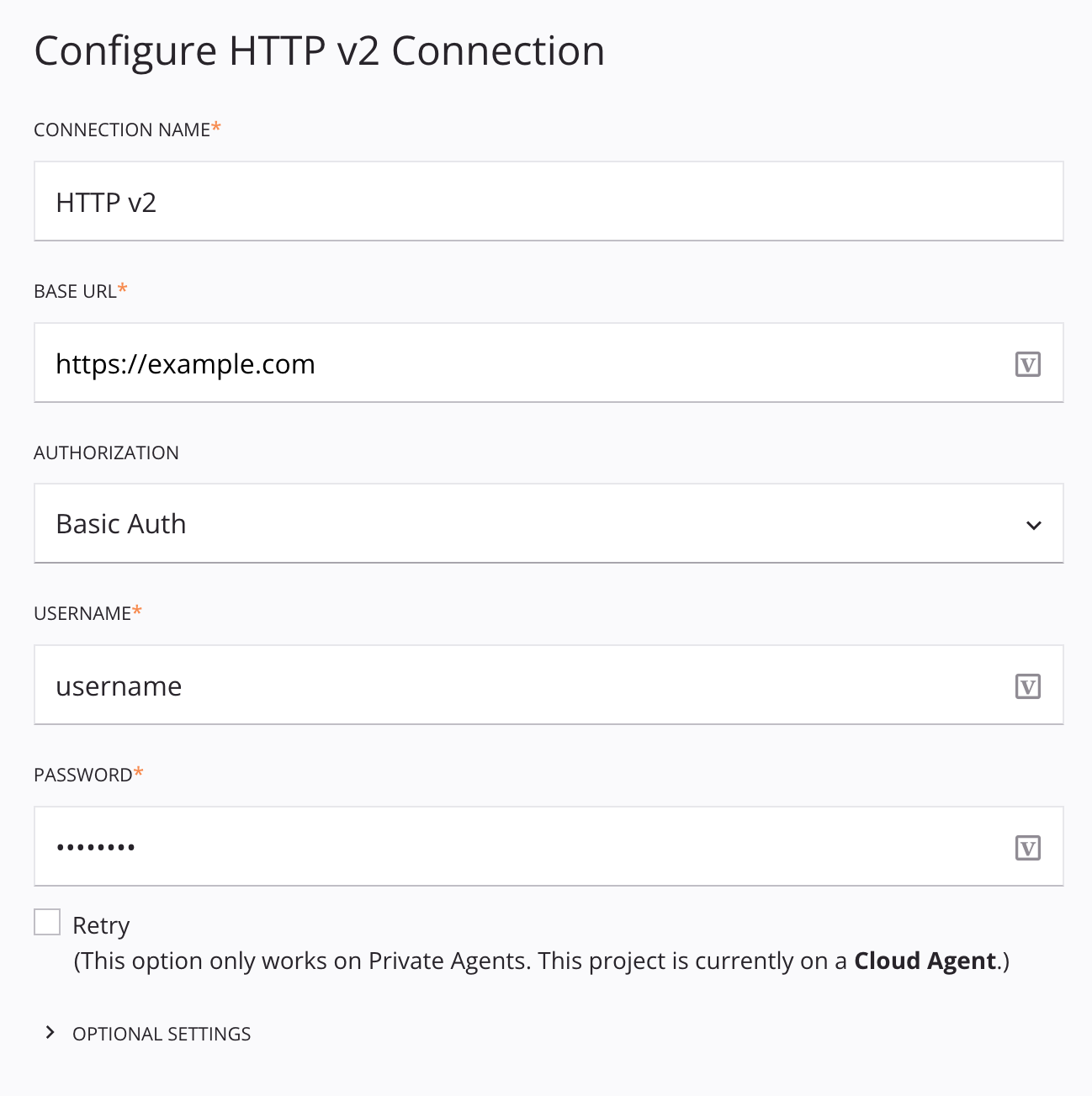 HTTP v2 connection example