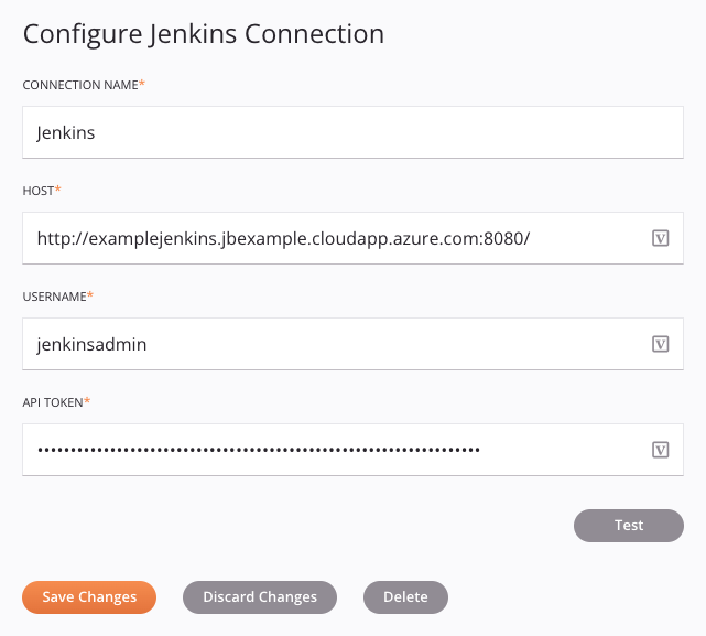 Jenkins connection configuration