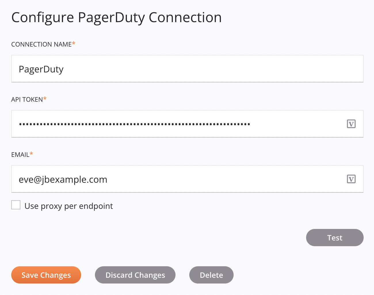 PagerDuty connection configuration