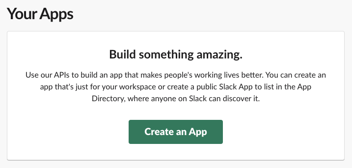 Slack application creation
