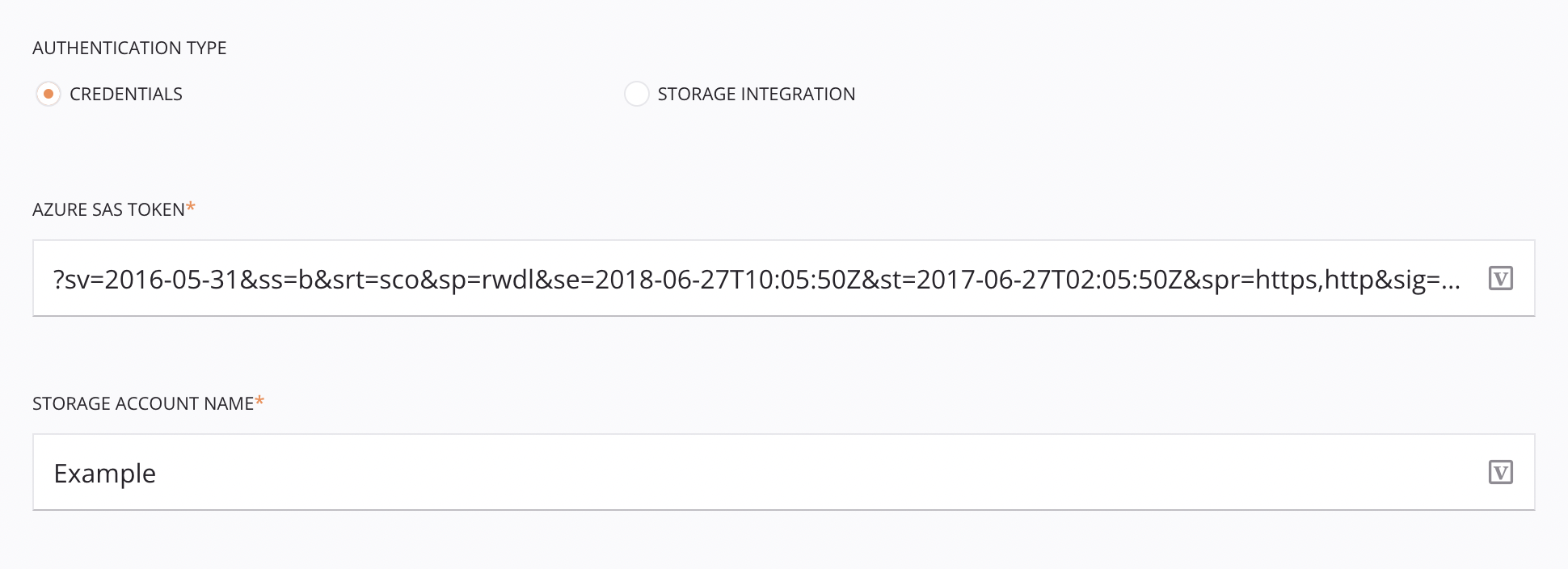Snowflake Insert Activity Configuration Step 2 Microsoft Azure Stage File Approach Credentials