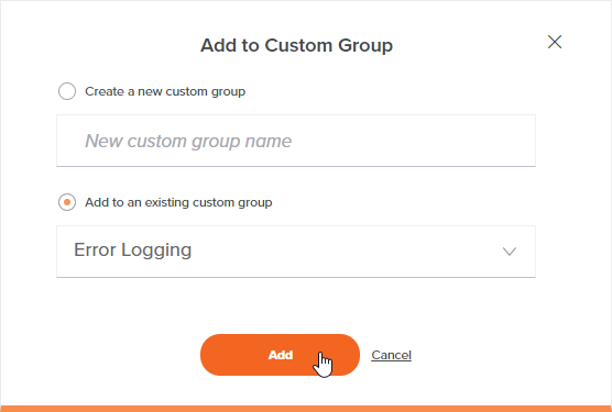adicionar ao grupo personalizado existente