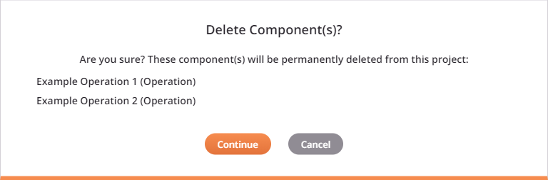 delete components operation