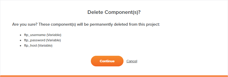 delete components variable
