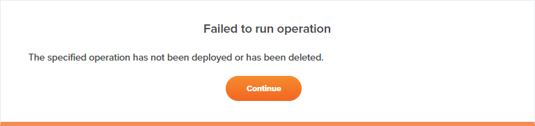 failed to run operation