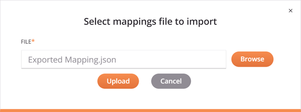 select mappings file to import