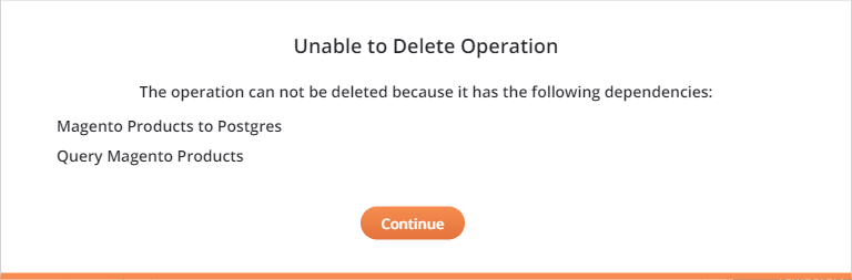 unable to delete operation