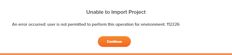 unable to import project