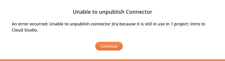 unable to unpublish connector