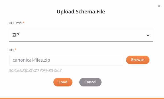 upload schema file zip