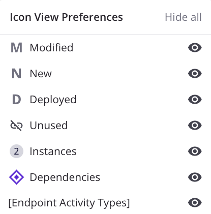 preferencias de visualización de iconos