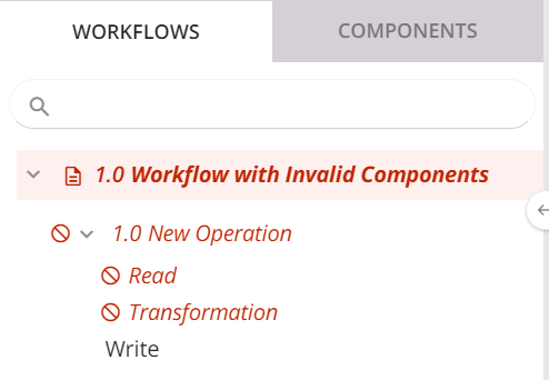 invalid workflow components