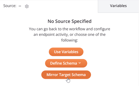 no source schema mirror target schema