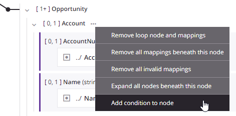 target node add condition