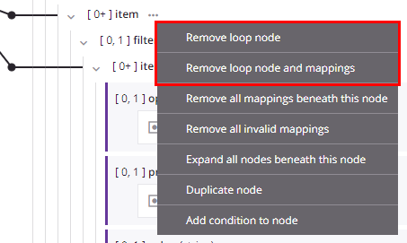target node remove loop node annotated