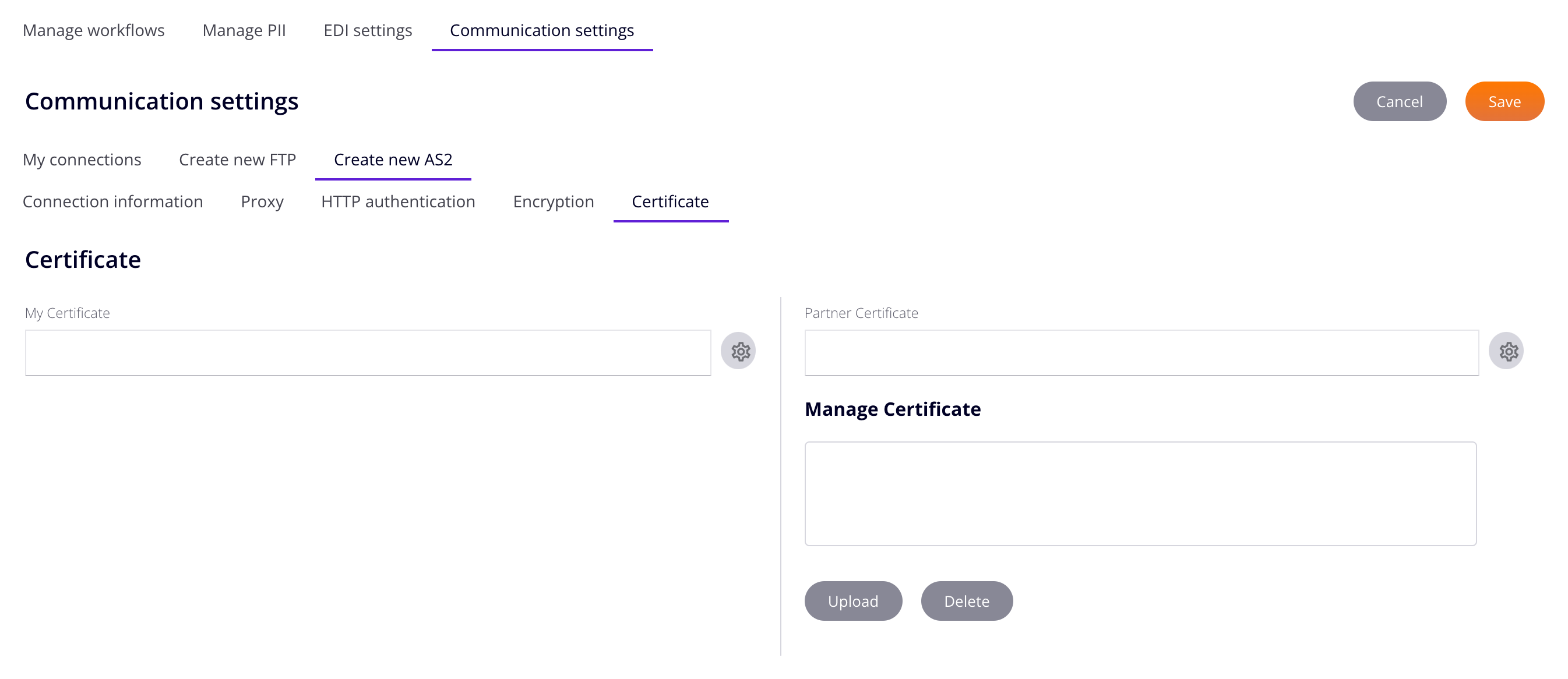 Manage Partner Certificate