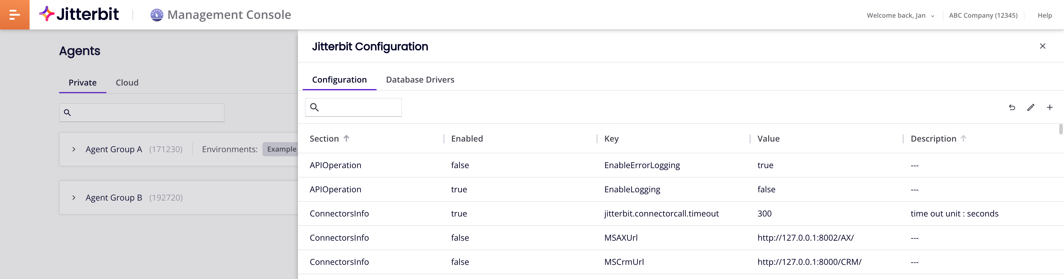 Configuración de Jitterbit