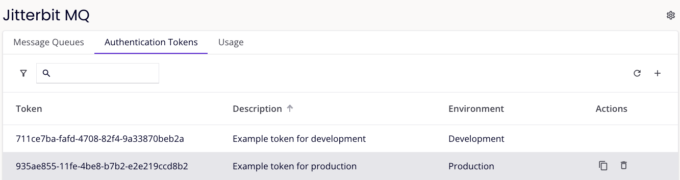 Authentication Tokens View Tokens