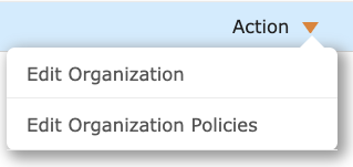 organizations actions menu