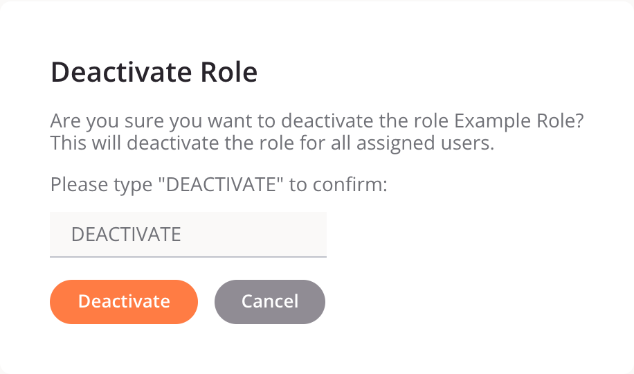 Deactivate role