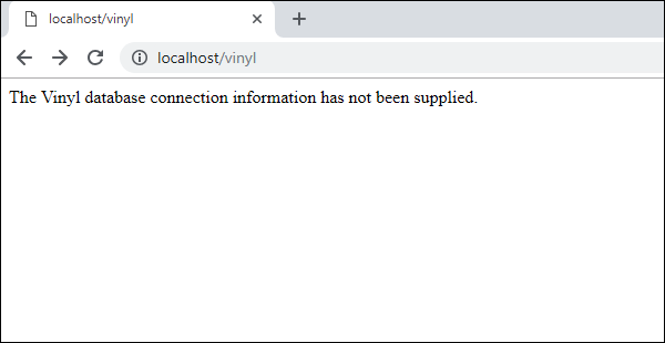Connection Error Example - usually indicates connection.xml incorrectly named